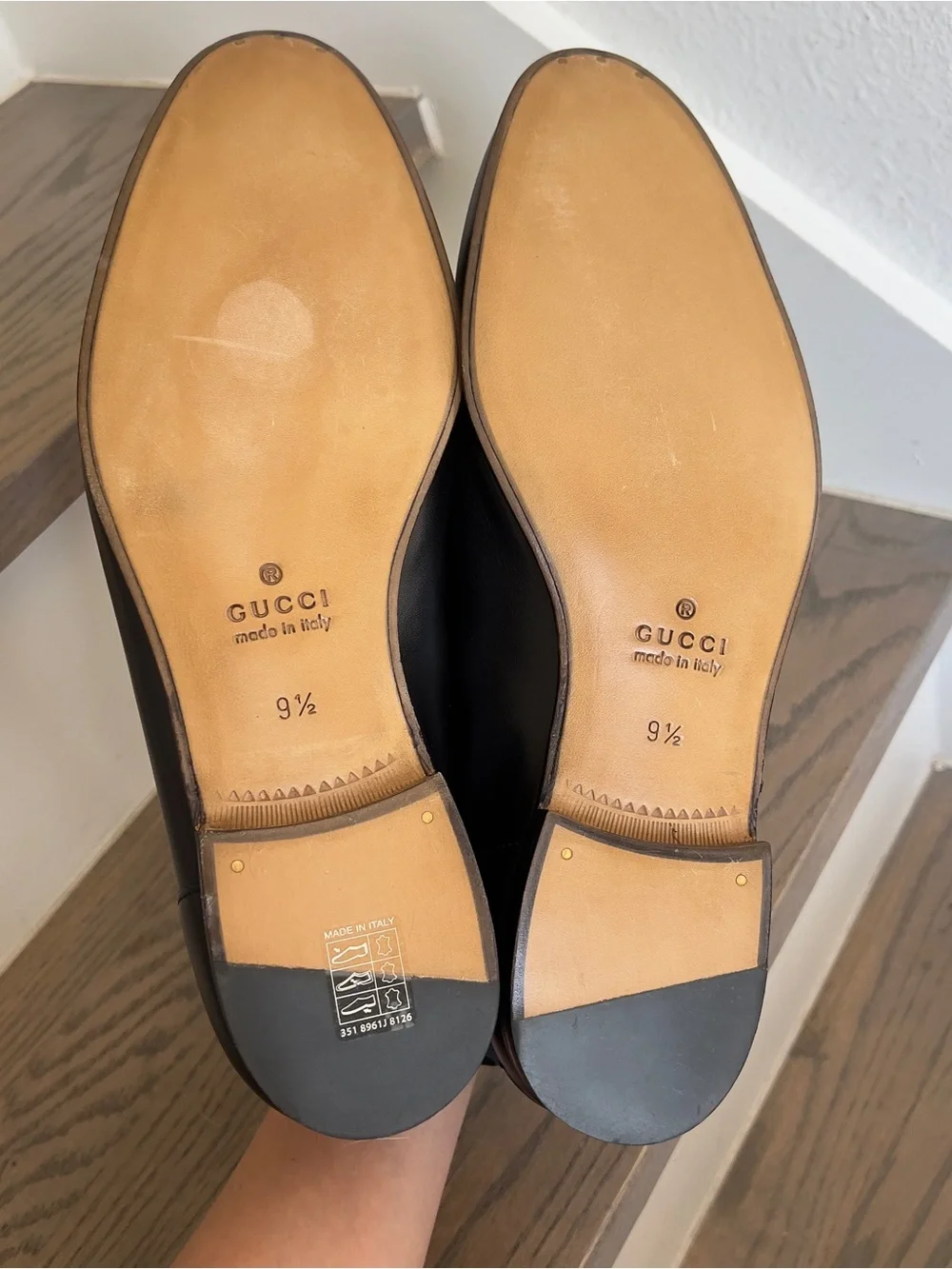 Gucci Men's Jordaan Moccasin Leather Bit Loafers in Black NWOB